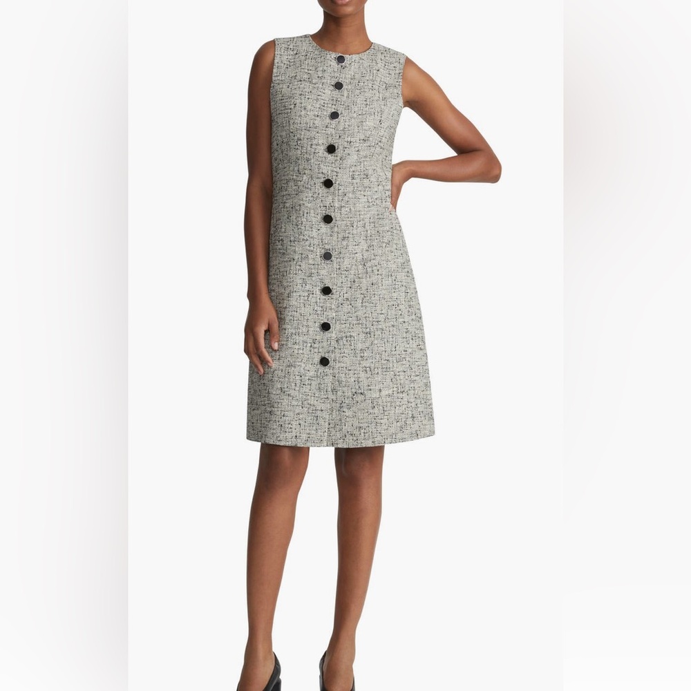 LAFAYETTE 148 NEW YORK
SLEEVELESS BUTTON FR
COLOR: Black Mult
SIZE: 12 & 14 - Picture 4 of 16